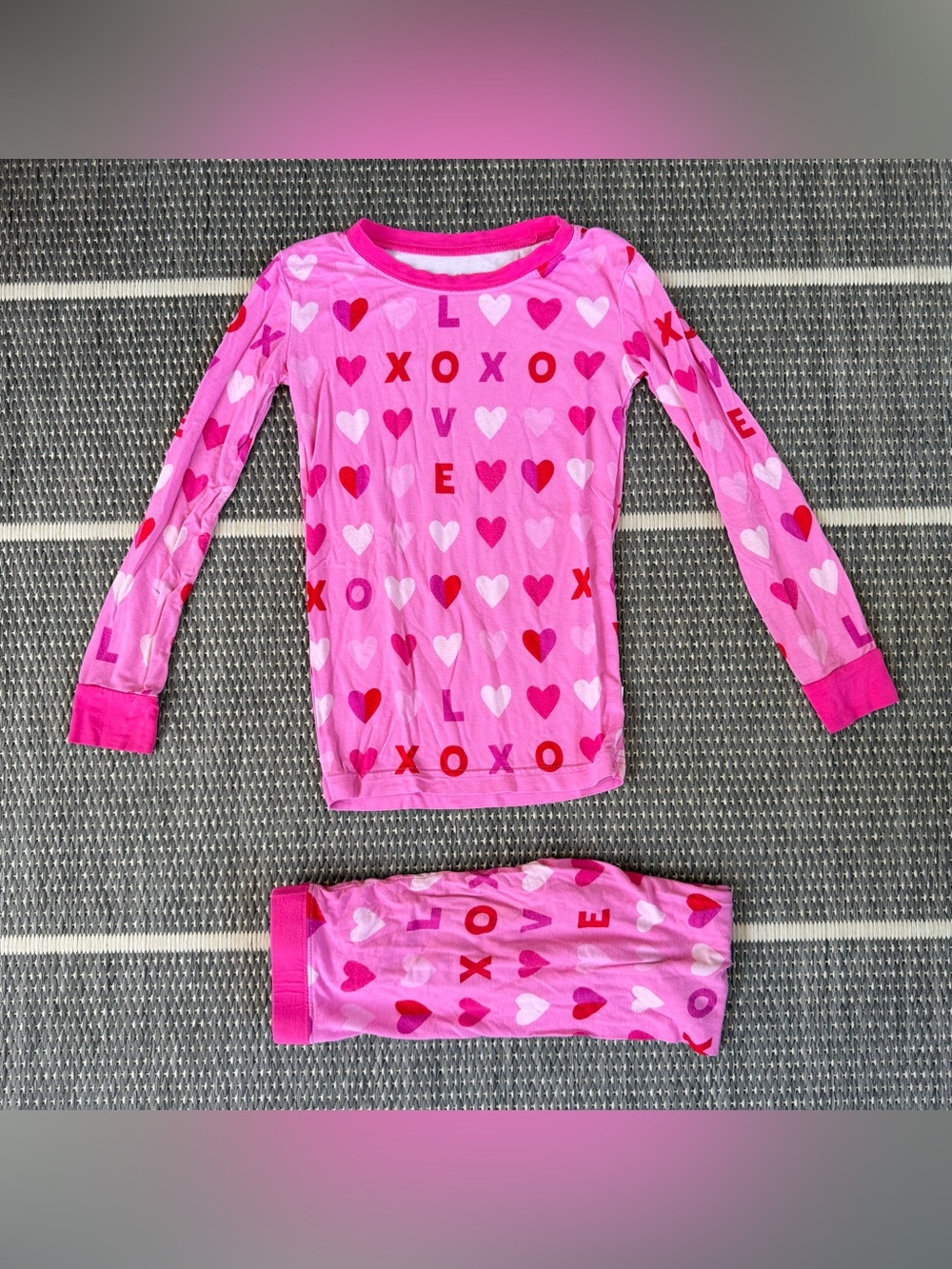 Little Sleepies Pink XOXO Bamboo Viscose Two Piece Pajama Set, 4T